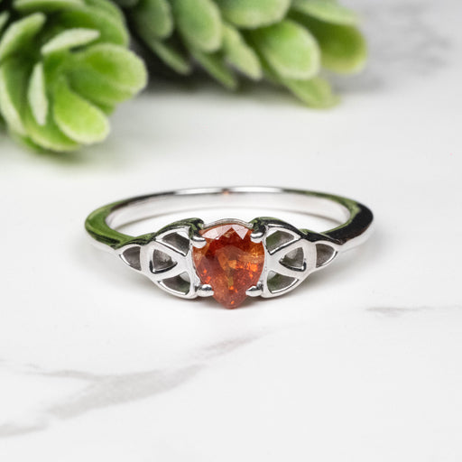 Spessartine Garnet Ring 6x5mm Size 8 - InnerVision Crystals