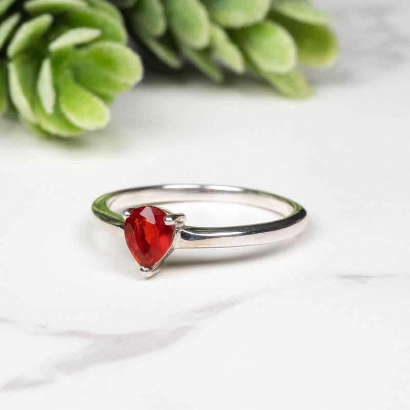 Mexican Fire Opal Ring 5x4mm Size 5