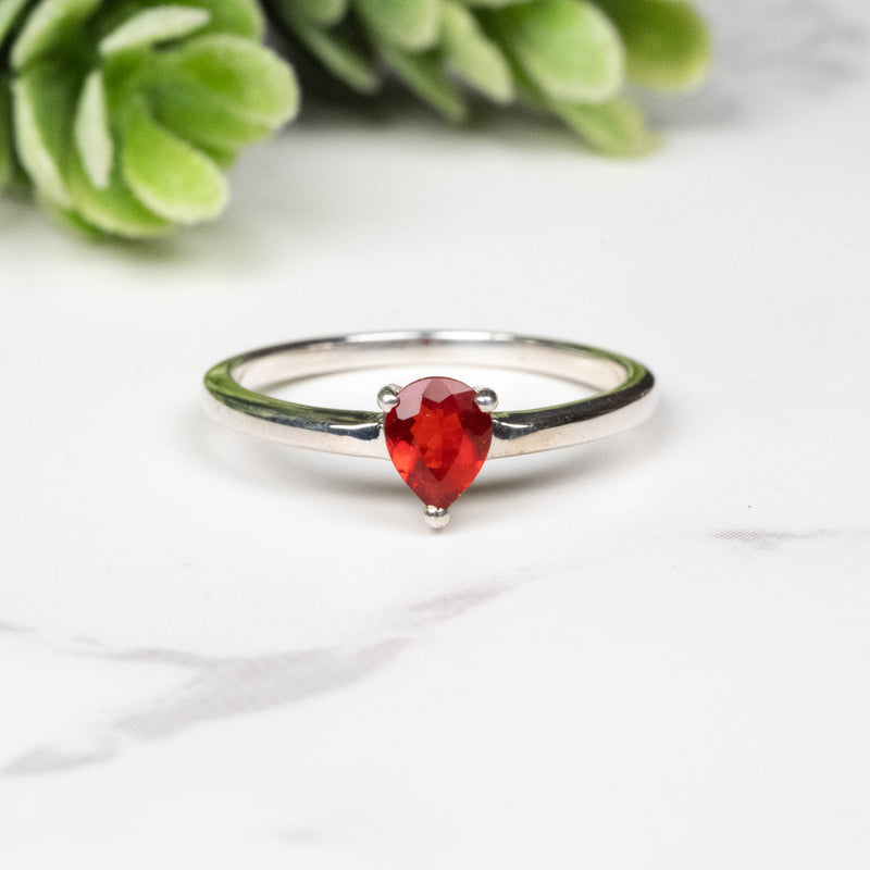 Mexican Fire Opal Ring 5x4mm Size 5