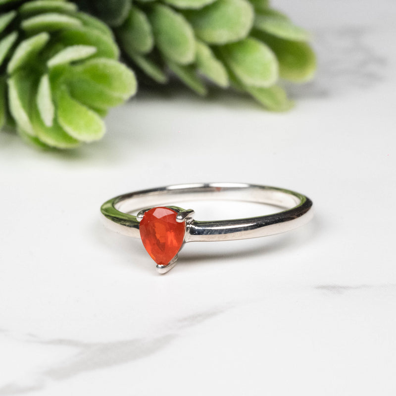Mexican Fire Opal Ring 5x4mm Size 6