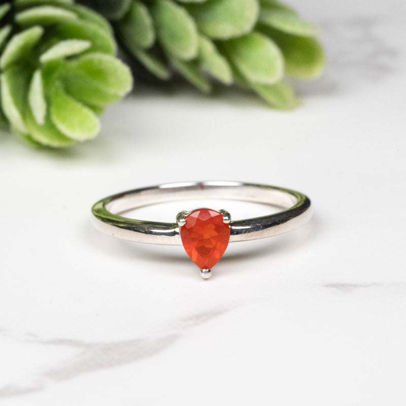 Mexican Fire Opal Ring 5x4mm Size 6