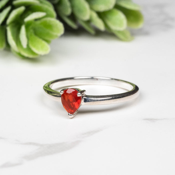 Mexican Fire Opal Ring 5x4mm Size 6