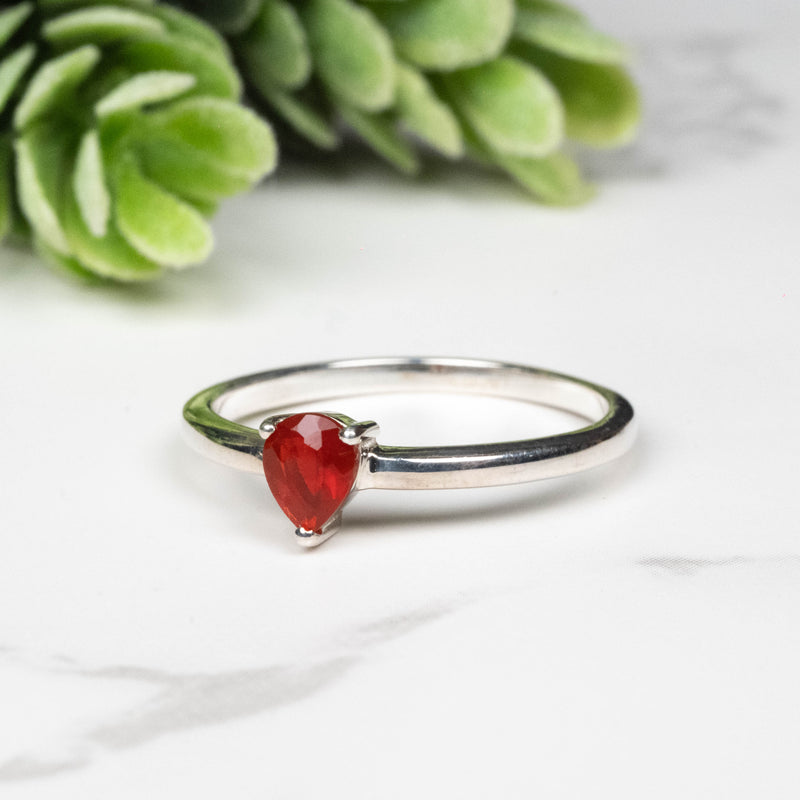 Mexican Fire Opal Ring 5x4mm Size 7
