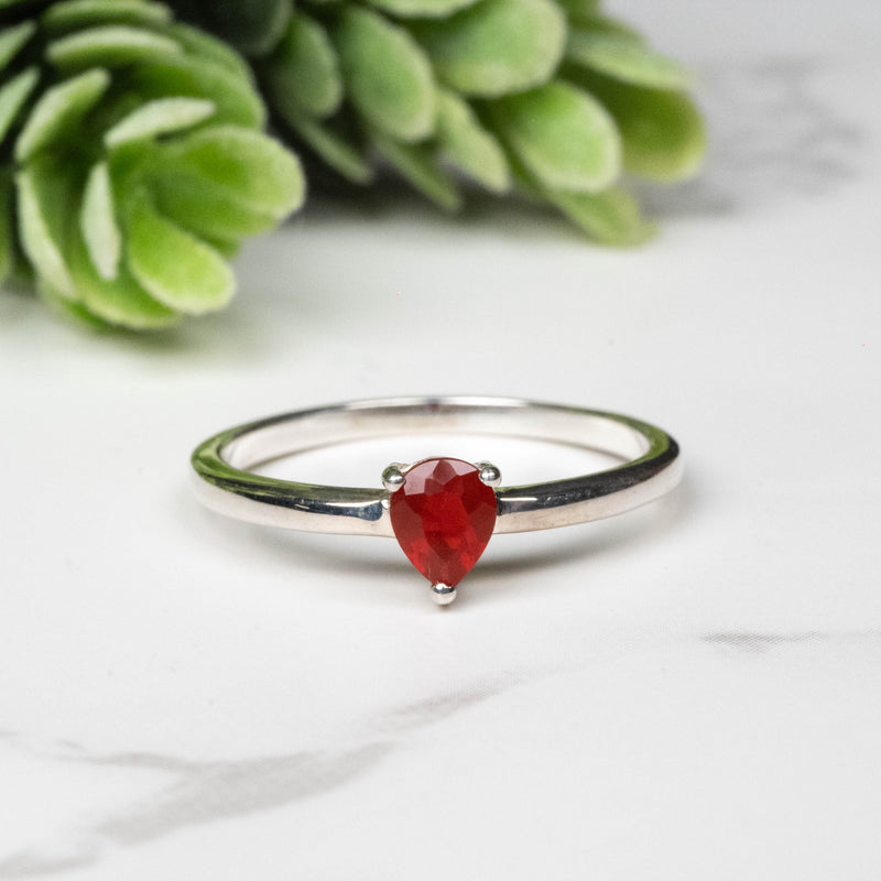 Mexican Fire Opal Ring 5x4mm Size 7