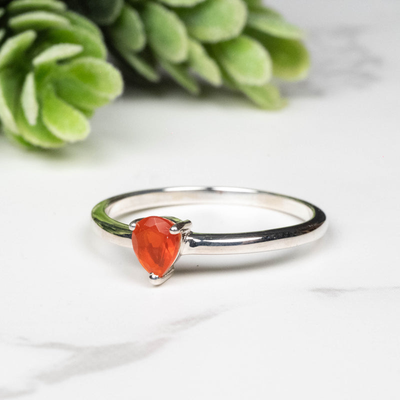 Mexican Fire Opal Ring 5x4mm Size 8