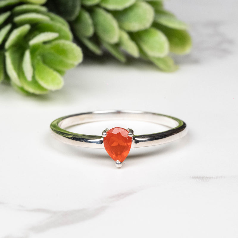Mexican Fire Opal Ring 5x4mm Size 8