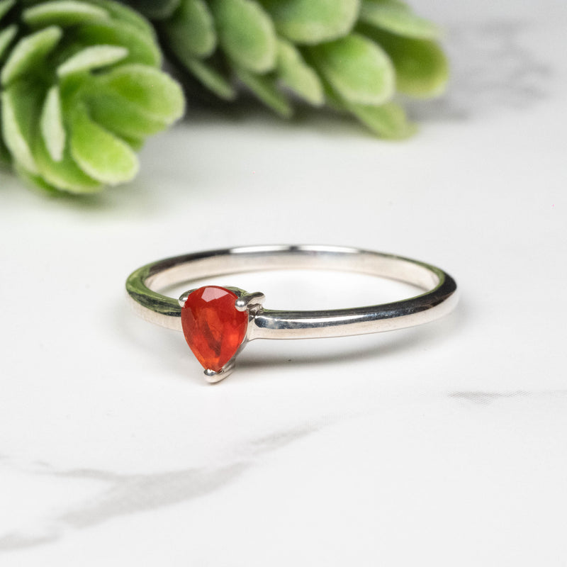 Mexican Fire Opal Ring 5x4mm Size 8