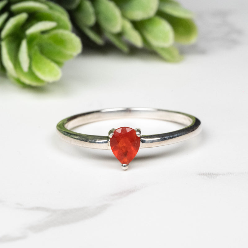 Mexican Fire Opal Ring 5x4mm Size 8