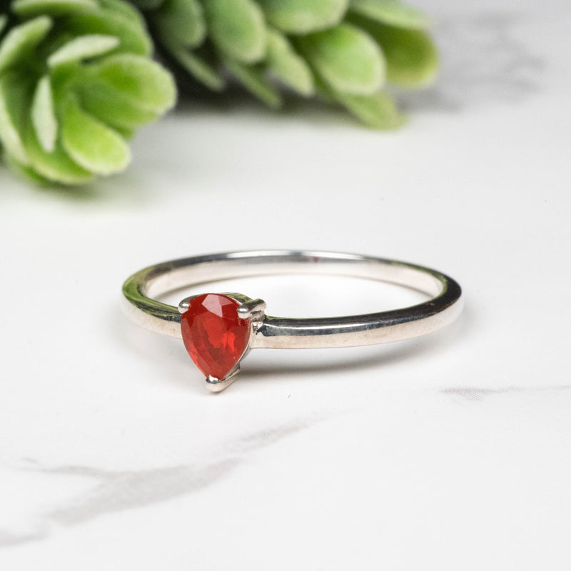 Mexican Fire Opal Ring 5x4mm Size 8
