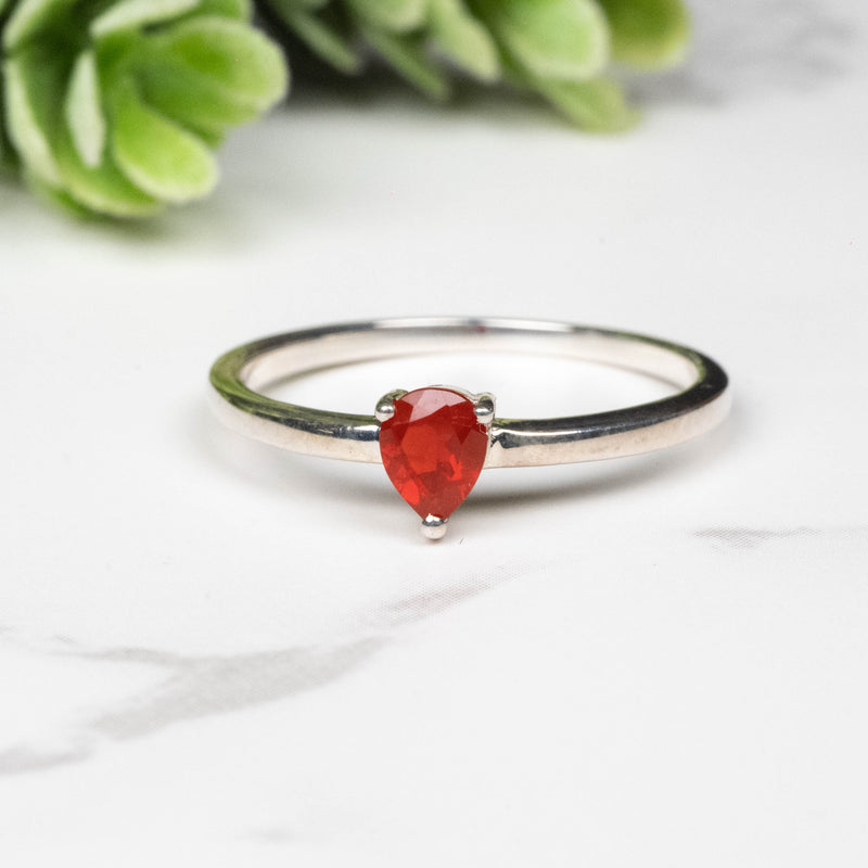 Mexican Fire Opal Ring 5x4mm Size 8