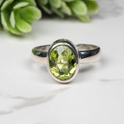 Peridot Ring 9x7mm Size 6 - InnerVision Crystals