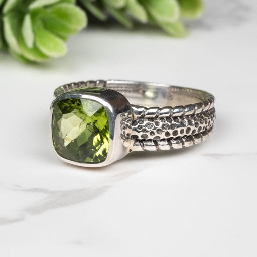 Peridot Ring 8mm Size 8 - InnerVision Crystals