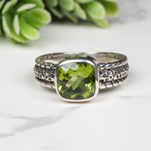 Peridot Ring 8mm Size 8 - InnerVision Crystals