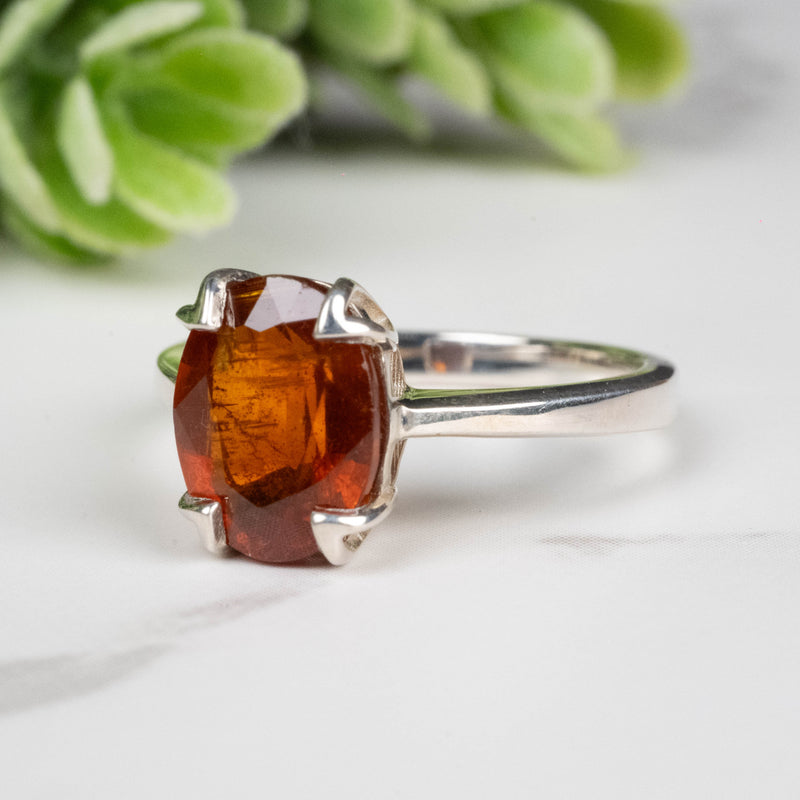 Orange Kyanite Ring 9x7mm Size 5