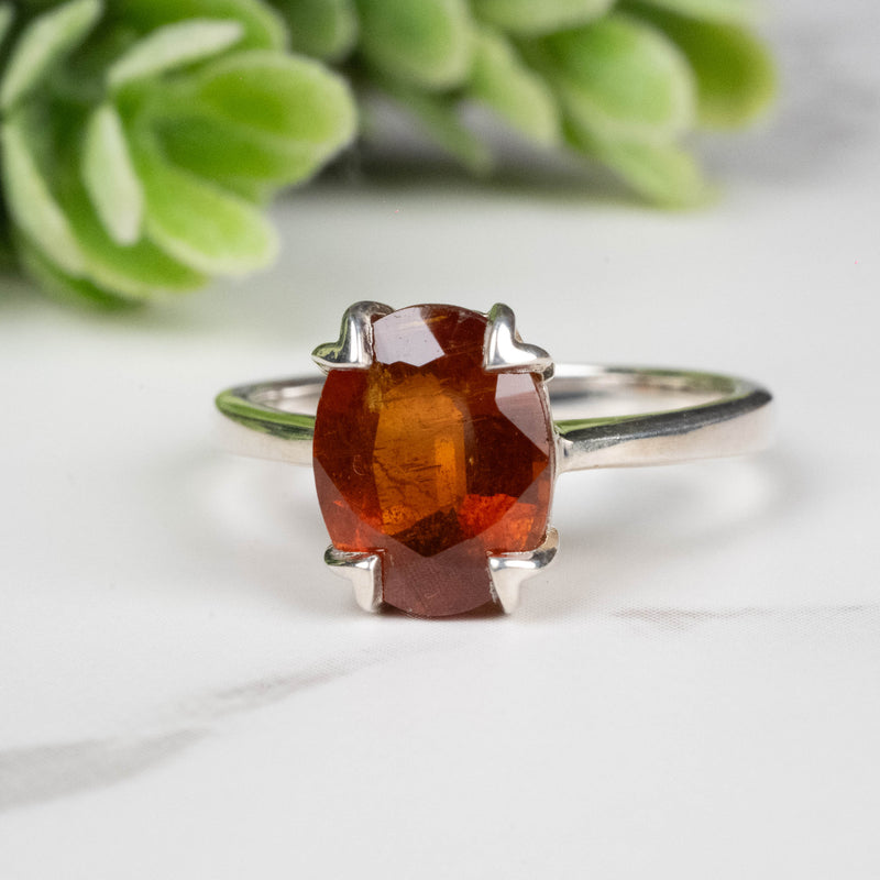 Orange Kyanite Ring 9x7mm Size 5