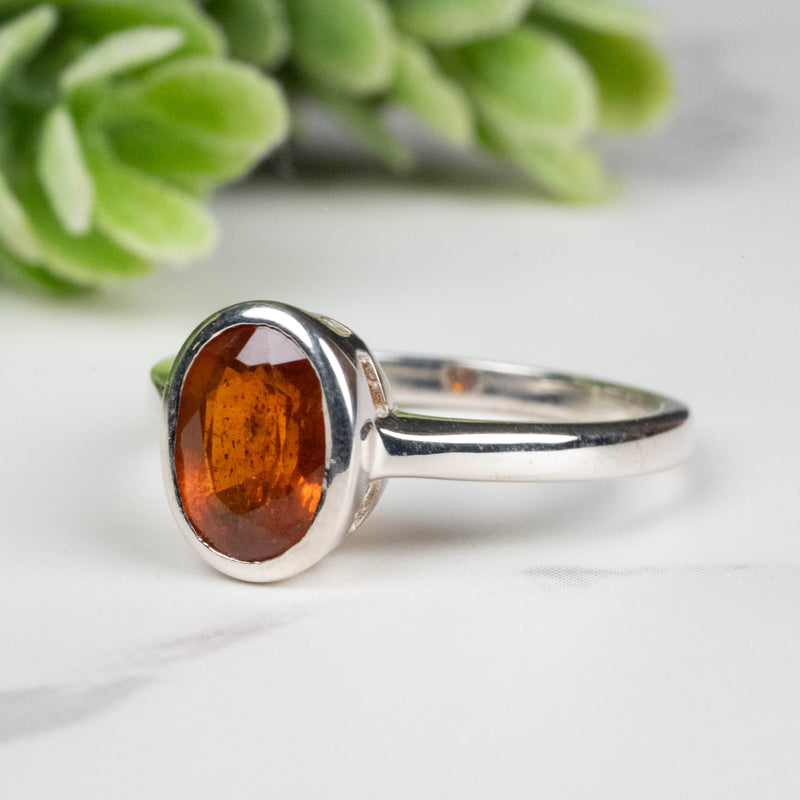 Orange Kyanite Ring 8x6mm Size 6