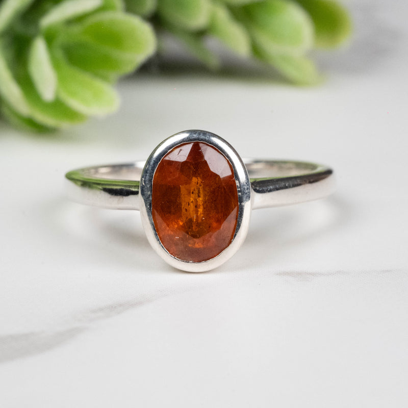 Orange Kyanite Ring 8x6mm Size 6