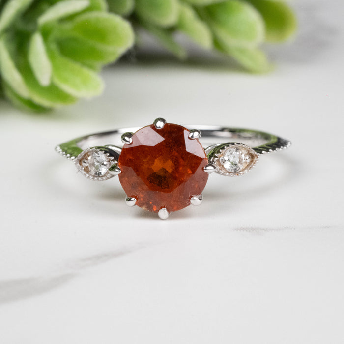 Orange Kyanite Ring 7mm Size 6