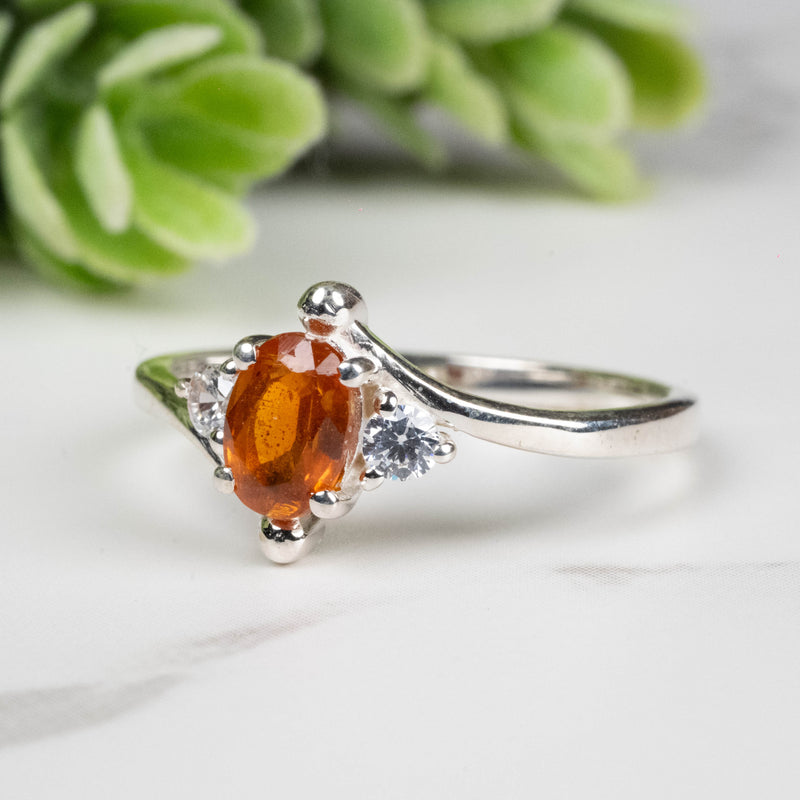Orange Kyanite Ring 6x4mm Size 7
