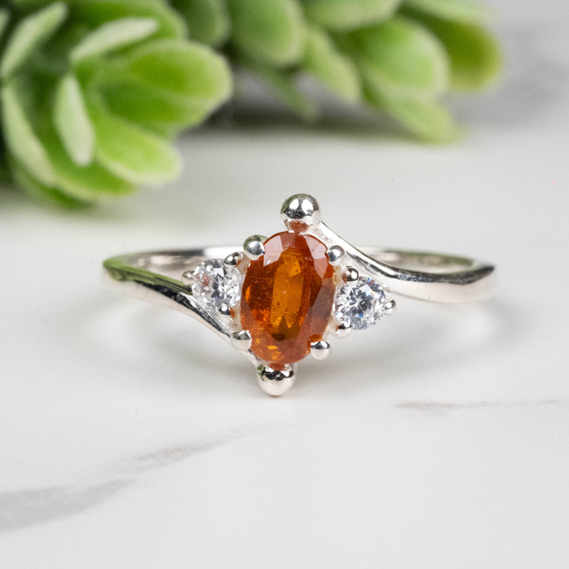 Orange Kyanite Ring 6x4mm Size 7