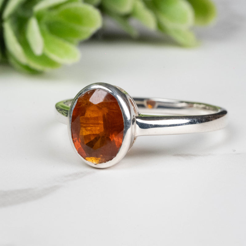 Orange Kyanite Ring 8x6mm Size 7