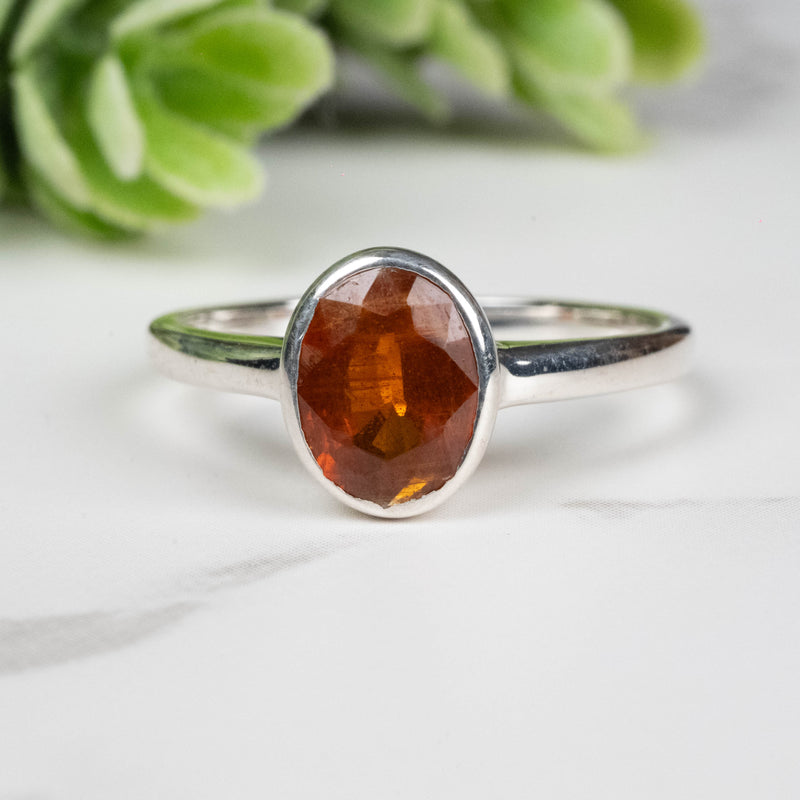 Orange Kyanite Ring 8x6mm Size 7
