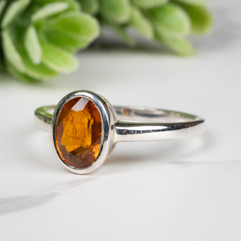 Orange Kyanite Ring 8x6mm Size 7