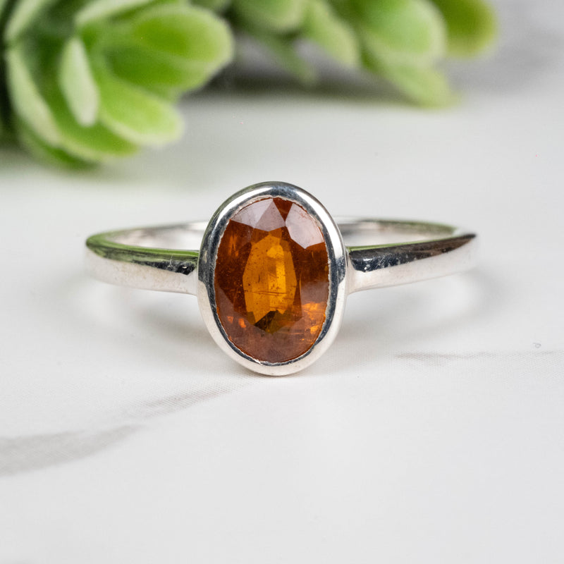 Orange Kyanite Ring 8x6mm Size 7