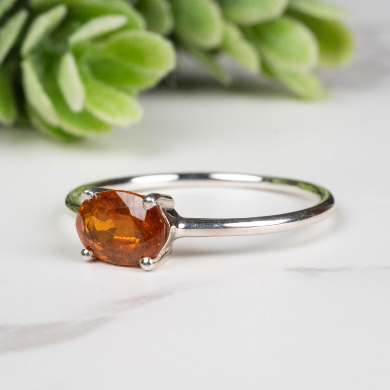 Orange Kyanite Ring 7x5mm Size 8