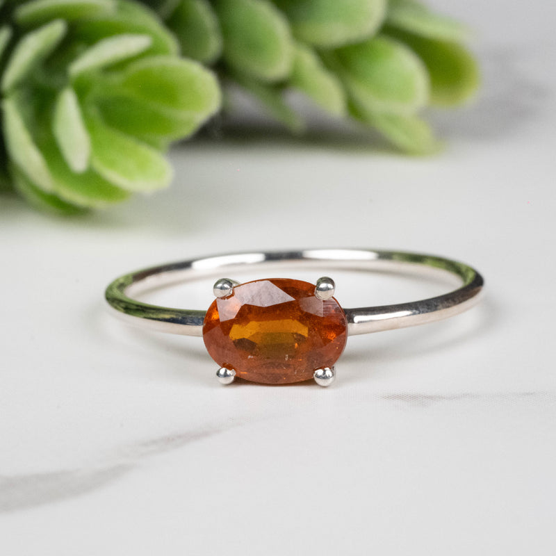 Orange Kyanite Ring 7x5mm Size 8