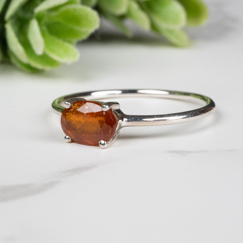 Orange Kyanite Ring 7x5mm Size 8