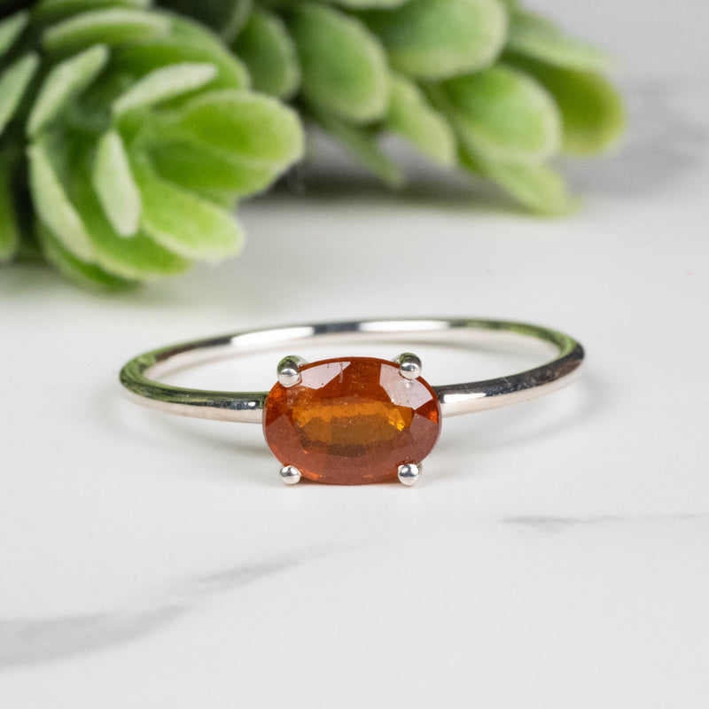 Orange Kyanite Ring 7x5mm Size 8