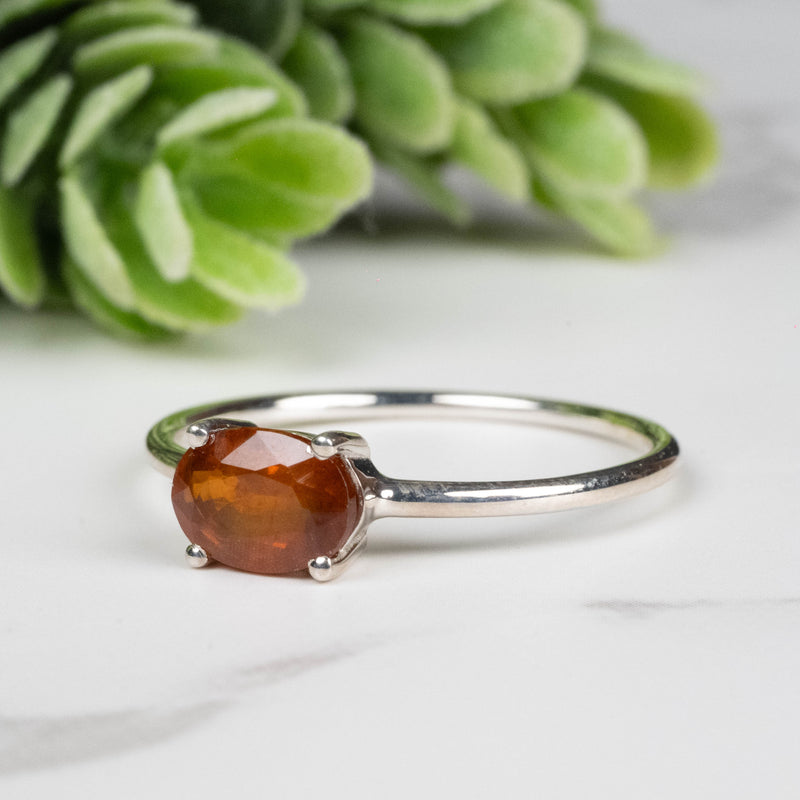 Orange Kyanite Ring 7x5mm Size 8
