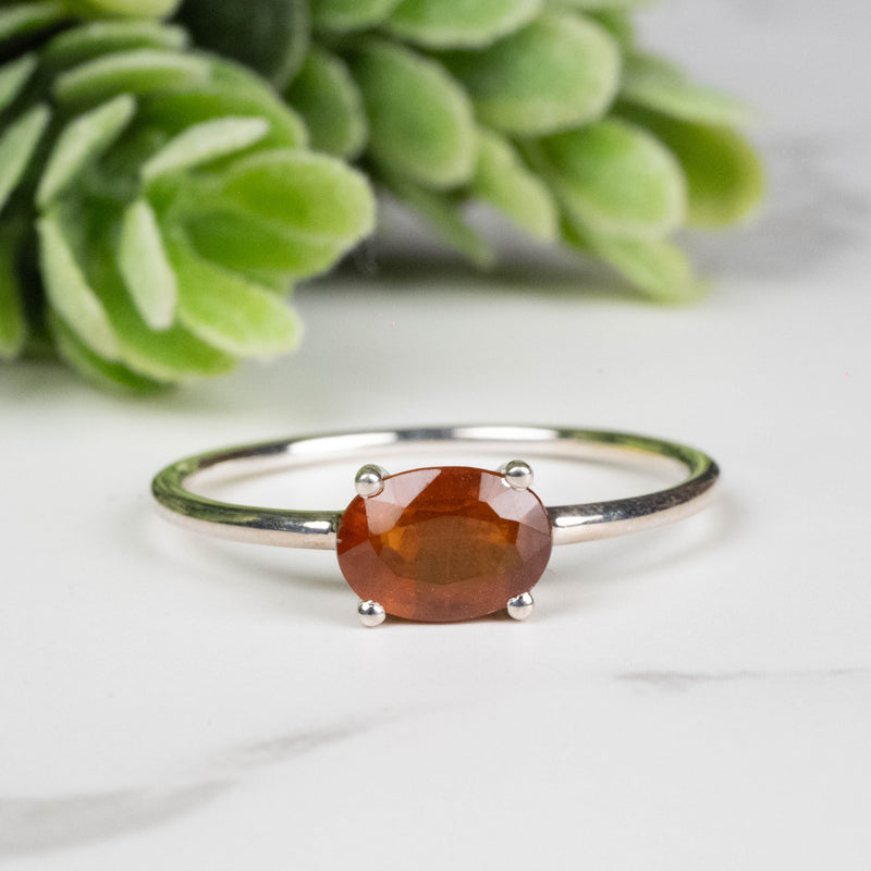 Orange Kyanite Ring 7x5mm Size 8