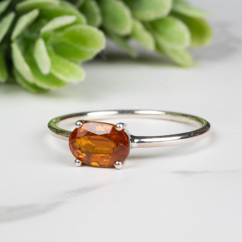 Orange Kyanite Ring 7x5mm Size 8