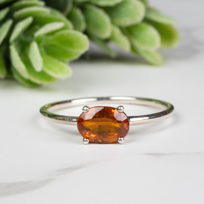 Orange Kyanite Ring 7x5mm Size 8