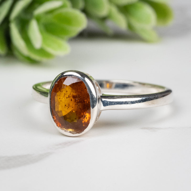 Orange Kyanite Ring 8x6mm Size 8