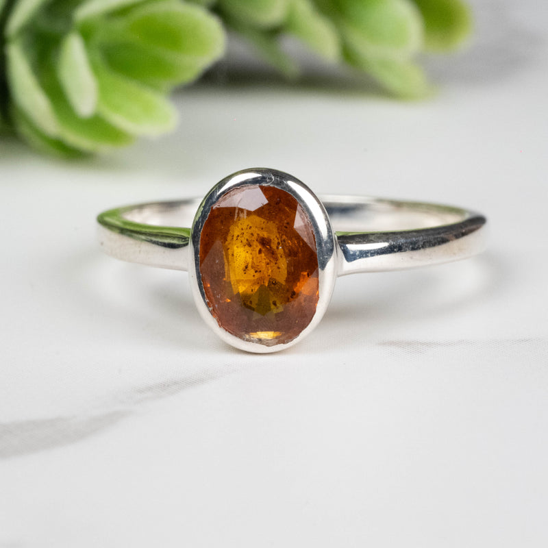 Orange Kyanite Ring 8x6mm Size 8