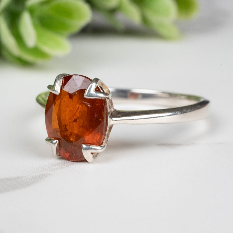 Orange Kyanite Ring 9x7mm Size 8
