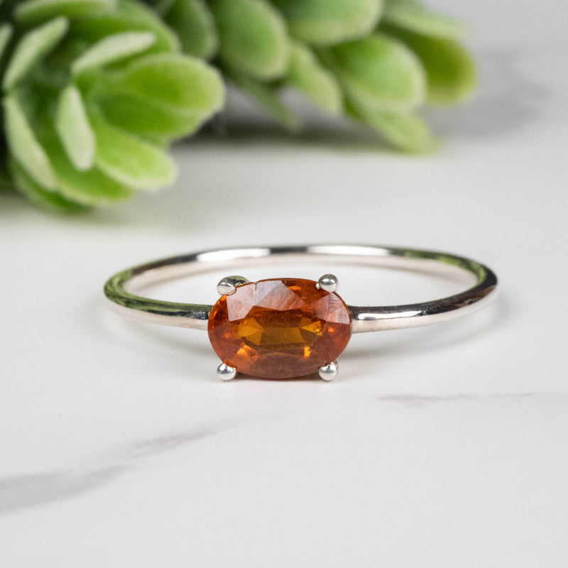 Orange Kyanite Ring 7x5mm Size 9