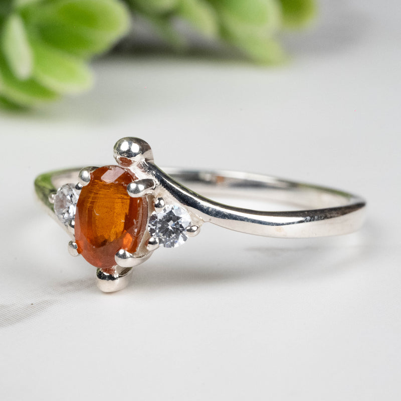 Orange Kyanite Ring 6x4mm Size 9