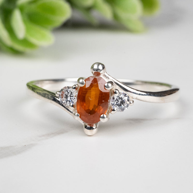 Orange Kyanite Ring 6x4mm Size 9