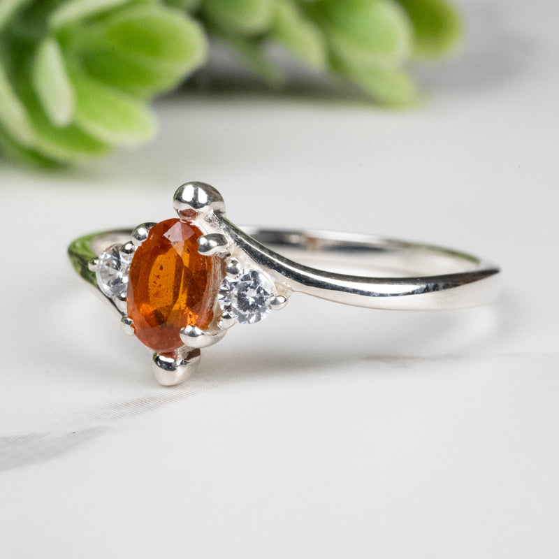 Orange Kyanite Ring 6x4mm Size 9