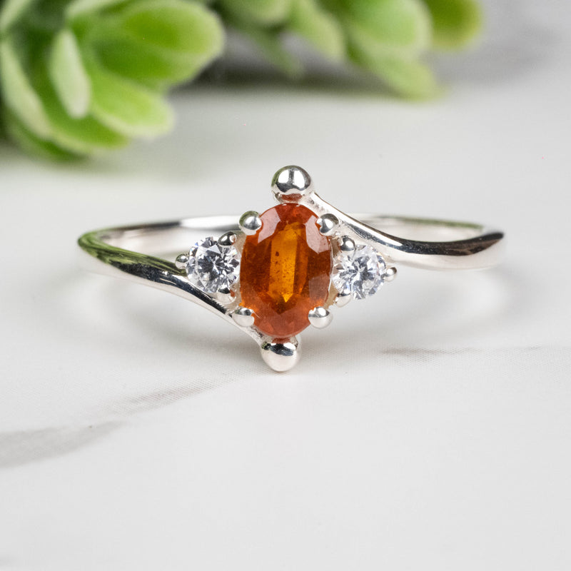 Orange Kyanite Ring 6x4mm Size 9
