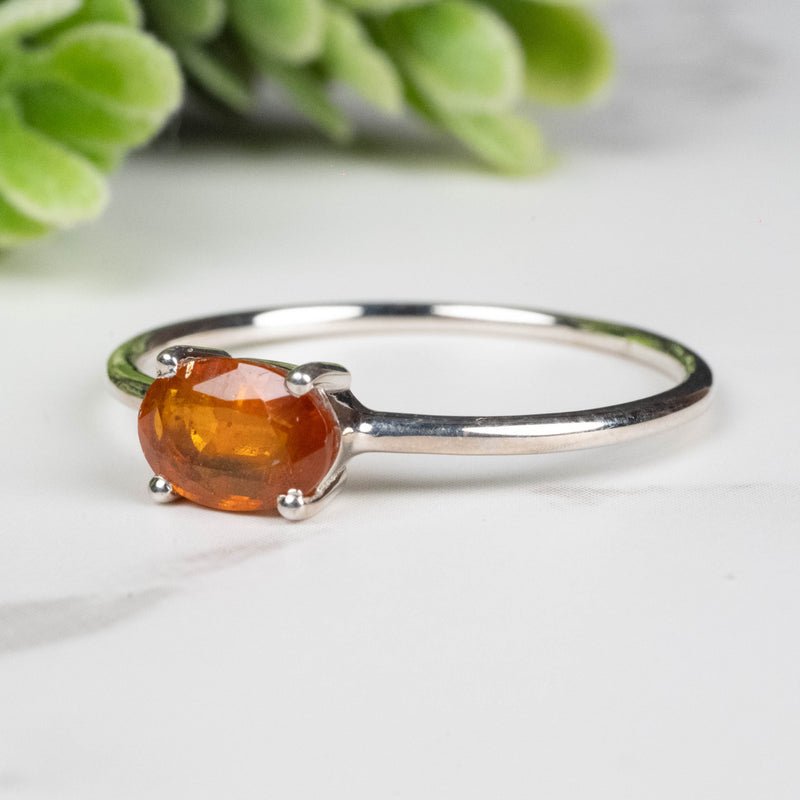 Orange Kyanite Ring 7x5mm Size 10