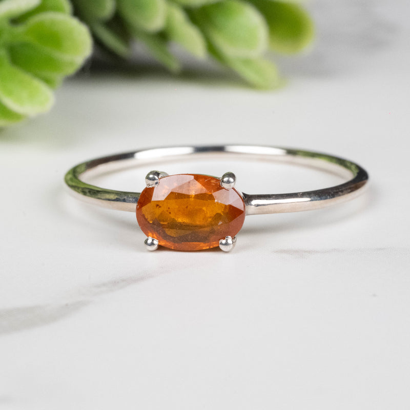 Orange Kyanite Ring 7x5mm Size 10