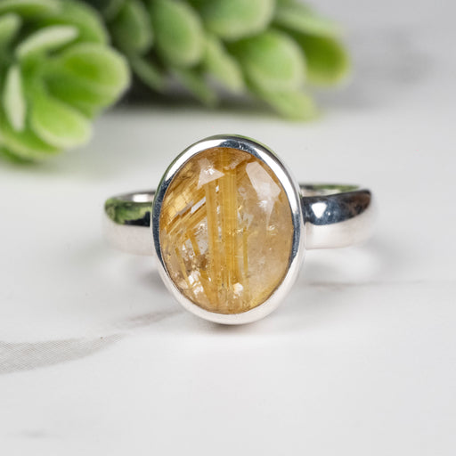 Rutilated Quartz Ring 10x8mm Size 5 - InnerVision Crystals