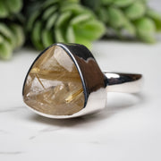 Rutilated Quartz Ring 13mm Size 6 - InnerVision Crystals