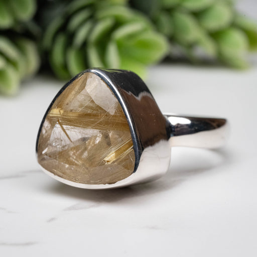 Rutilated Quartz Ring 13mm Size 6 - InnerVision Crystals