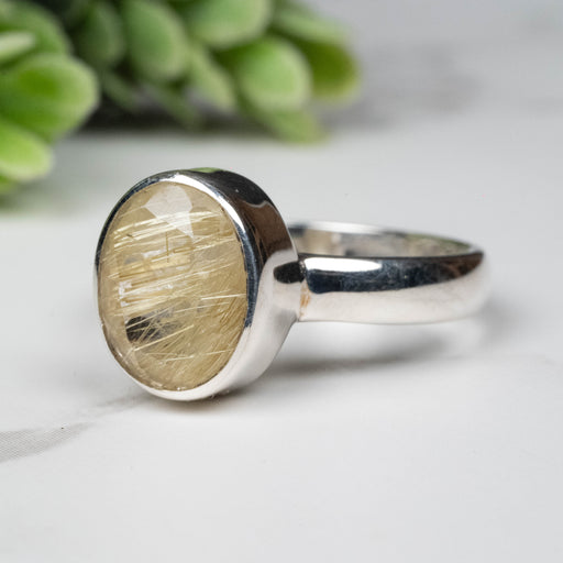 Rutilated Quartz Ring 10x8mm Size 8 - InnerVision Crystals